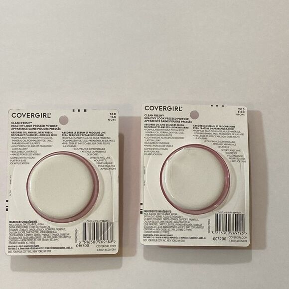 Covergirl Set 2 Clean Fresh 200 Rich Riche & 180 Tan Ocre Color - Picture 3 of 5